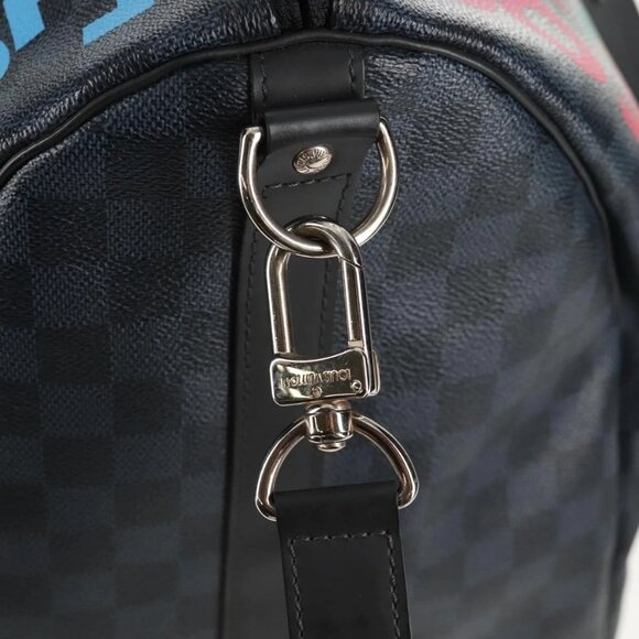 LOUIS VUITTON Damier Cobalt Keepall Bandouliere 55 Bag N41356 LV Auth 140002V - Picture 12 of 16